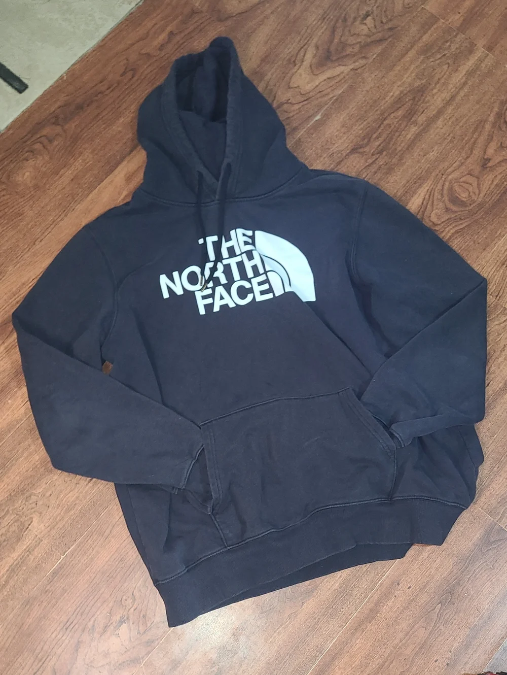 The North Face Navy Pullover Hoodie with White Logo Mens Size